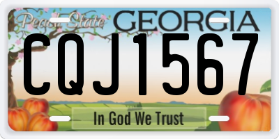 GA license plate CQJ1567