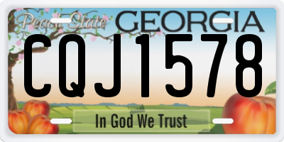 GA license plate CQJ1578