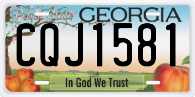 GA license plate CQJ1581