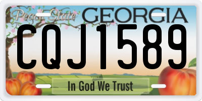 GA license plate CQJ1589
