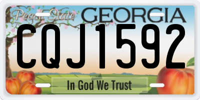 GA license plate CQJ1592