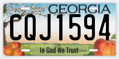 GA license plate CQJ1594