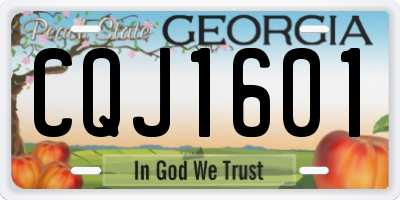 GA license plate CQJ1601