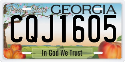 GA license plate CQJ1605