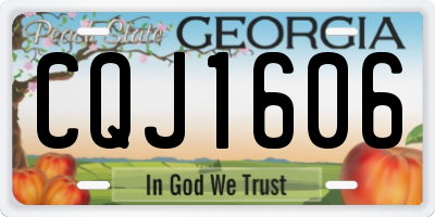 GA license plate CQJ1606
