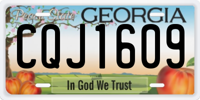 GA license plate CQJ1609