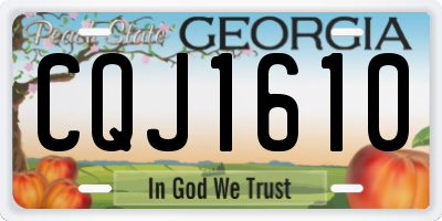 GA license plate CQJ1610