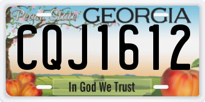 GA license plate CQJ1612