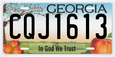 GA license plate CQJ1613