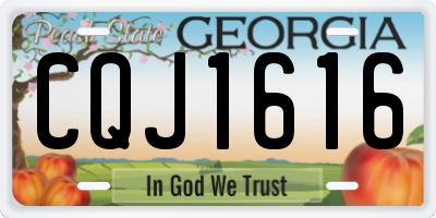 GA license plate CQJ1616