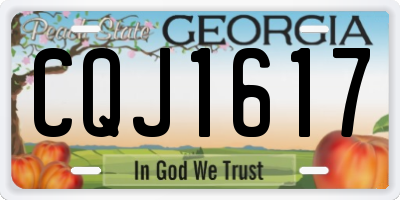GA license plate CQJ1617