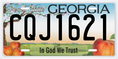 GA license plate CQJ1621