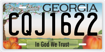 GA license plate CQJ1622