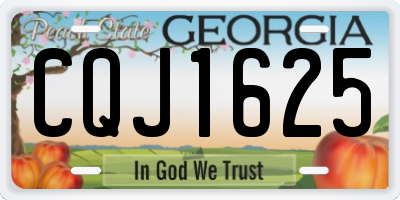 GA license plate CQJ1625