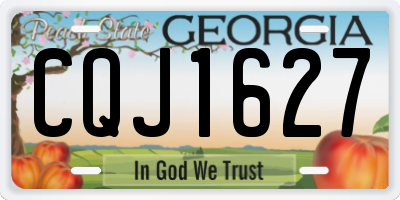 GA license plate CQJ1627