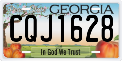 GA license plate CQJ1628