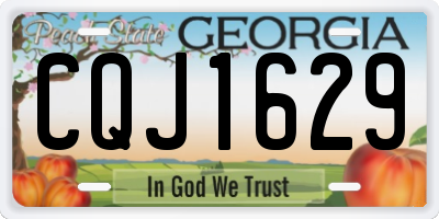 GA license plate CQJ1629