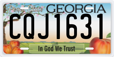 GA license plate CQJ1631