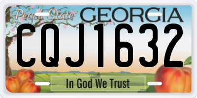 GA license plate CQJ1632