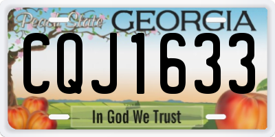 GA license plate CQJ1633