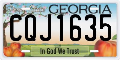 GA license plate CQJ1635