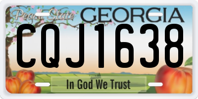 GA license plate CQJ1638