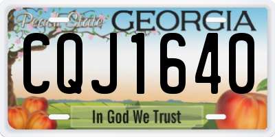 GA license plate CQJ1640
