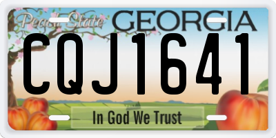 GA license plate CQJ1641