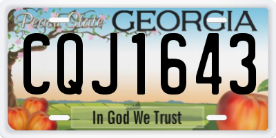 GA license plate CQJ1643