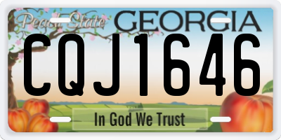 GA license plate CQJ1646
