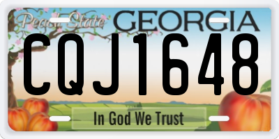 GA license plate CQJ1648