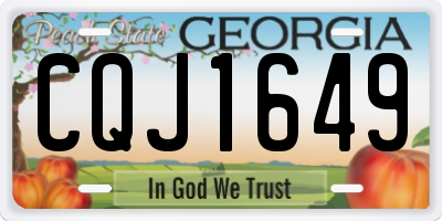 GA license plate CQJ1649