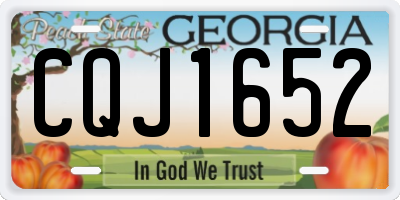 GA license plate CQJ1652