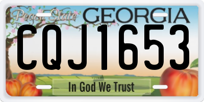 GA license plate CQJ1653