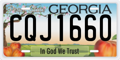 GA license plate CQJ1660