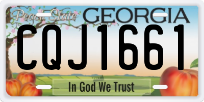 GA license plate CQJ1661
