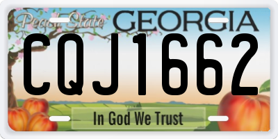 GA license plate CQJ1662