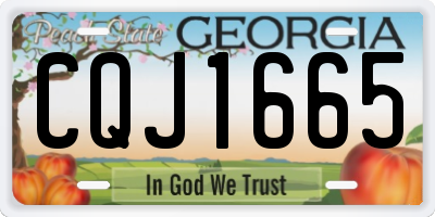 GA license plate CQJ1665