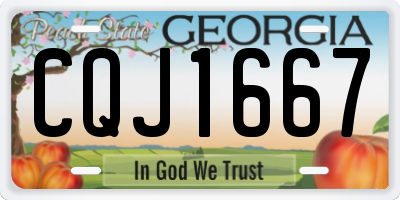 GA license plate CQJ1667