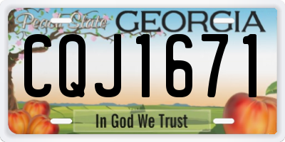 GA license plate CQJ1671