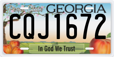 GA license plate CQJ1672
