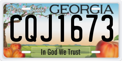 GA license plate CQJ1673