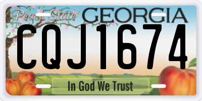 GA license plate CQJ1674