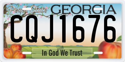 GA license plate CQJ1676