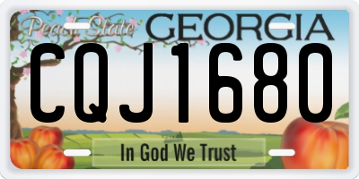GA license plate CQJ1680