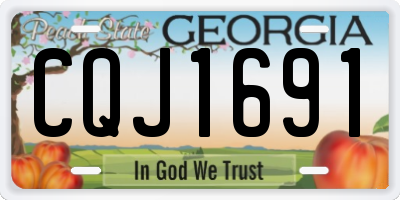 GA license plate CQJ1691