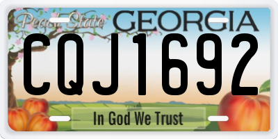 GA license plate CQJ1692