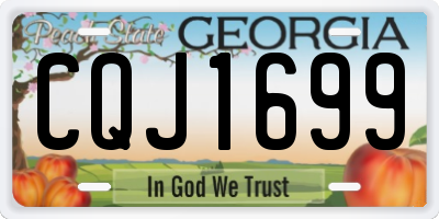 GA license plate CQJ1699