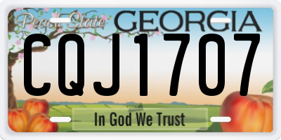 GA license plate CQJ1707