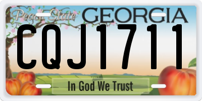 GA license plate CQJ1711